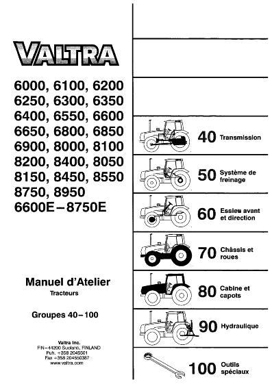 AGCO 6000 8000 Tracteur Serie (Reportez-vous vignette pour modèles) Service Manual V39210312 French