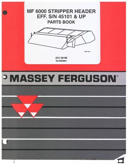 AGCO 6000 Series Stripper Header (eff sn W45101) Parts Book 651699M91 English 1 AGCO 6000 Series Stripper Header (eff sn W45101) Parts Book 651699M91 English