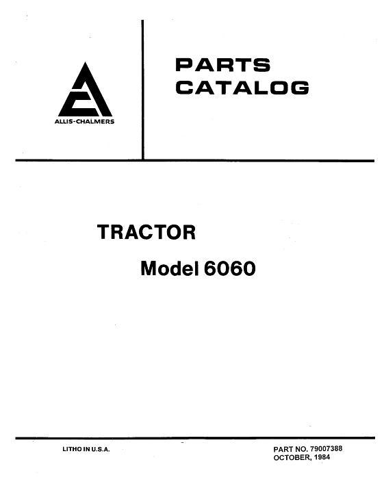 AGCO 6060 Tractor Parts Book 79007388 English 1 AGCO 6060 Tractor Parts Book 79007388 English