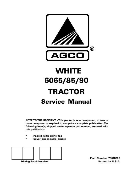 AGCO 6065 6085 6090 Tractor Service Manual 79018268 English