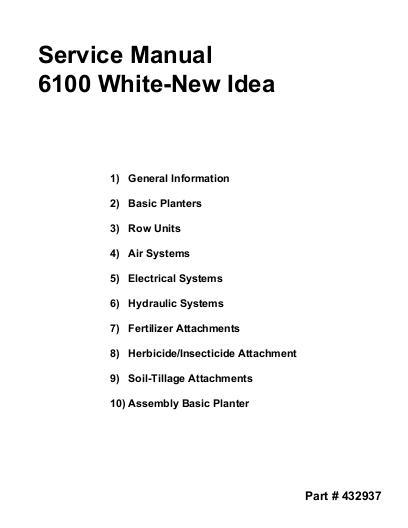AGCO 6100 6180 Series Planter Service Manual 432937 English