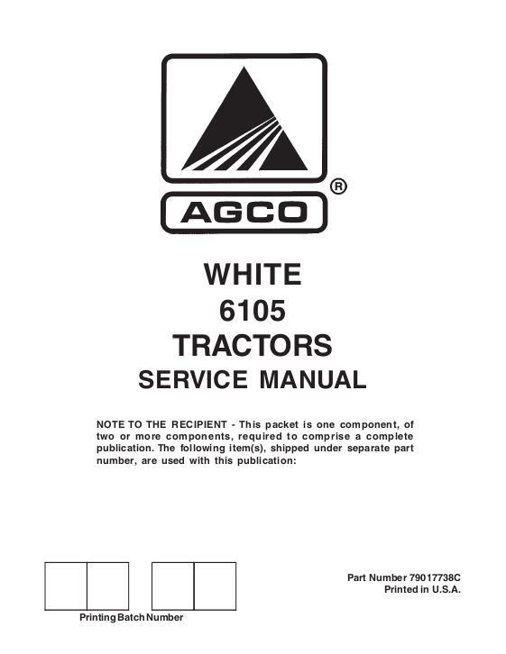 AGCO 6105 Tractor (packet) Service Manual 79017738C English