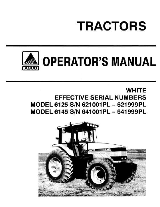 AGCO 6125 6145 Tractor (1994) Operator Manual 72506795 English 1 AGCO 6125 6145 Tractor (1994) Operator Manual 72506795 English