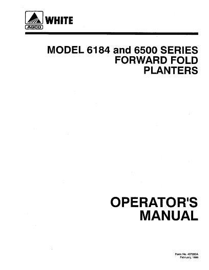 AGCO 6184 6524 6531 Planter (narrow row, forward fold) Operator Manual 437280A English 1 AGCO 6184 6524 6531 Planter (narrow row, forward fold) Operator Manual 437280A English
