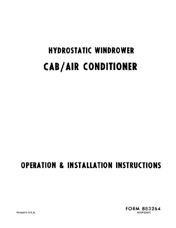 AGCO 620 SP Windrower (1970) Operator Manual 883264 English 1 AGCO 620 SP Windrower (1970) Operator Manual 883264 English