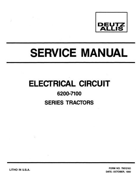 AGCO 6200 7100 Series Tractor (electrical circuits) Service Manual 79012163 English