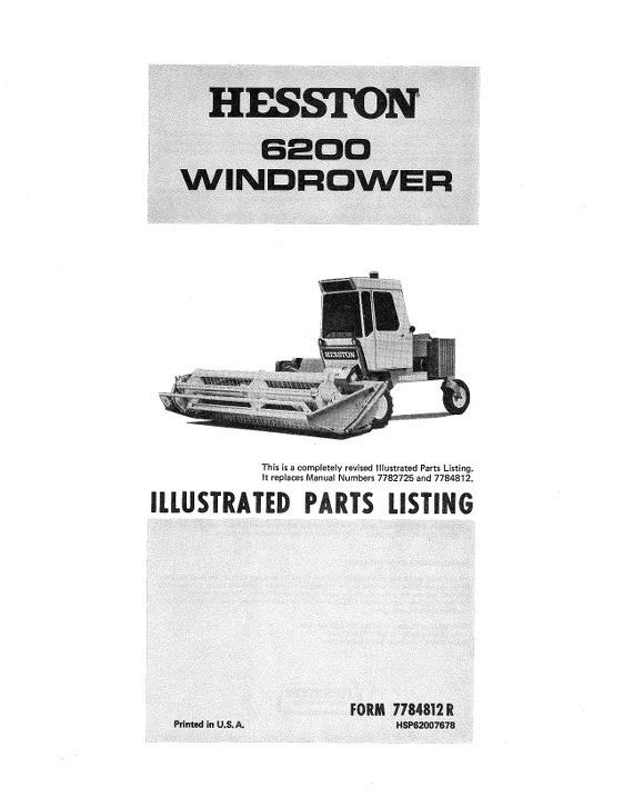 AGCO 6200 Windrower Parts Book 7784812 English 1 AGCO 6200 Windrower Parts Book 7784812 English