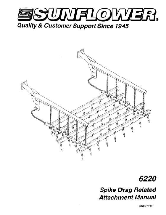 AGCO 6220 Land Finisher Spike Drag Attachment Operator Manual SN997717 English 1 AGCO 6220 Land Finisher Spike Drag Attachment Operator Manual SN997717 English