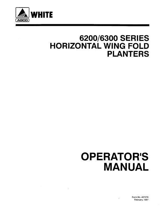 AGCO 6222 6238 6322 6338 Planter (front wingfold) Operator Manual 437276A English 1 AGCO 6222 6238 6322 6338 Planter (front wingfold) Operator Manual 437276A English