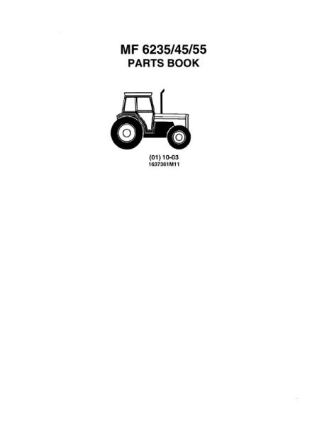 AGCO 6235 6245 6255 Tractor Parts Book 1637361M11 Multiple 1 AGCO 6235 6245 6255 Tractor Parts Book 1637361M11 Multiple