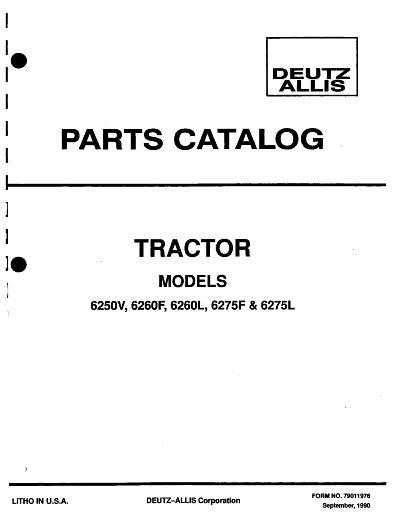 AGCO 6250 VF 6260 VF 6275 F Tractor Parts Book 79011976 Multiple 1 AGCO 6250 VF 6260 VF 6275 F Tractor Parts Book 79011976 Multiple
