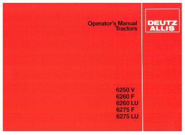 AGCO 6250 VF 6260 VF 6275 F Tractors Operator Manual 2986381 Multiple 1 AGCO 6250 VF 6260 VF 6275 F Tractors Operator Manual 2986381 Multiple