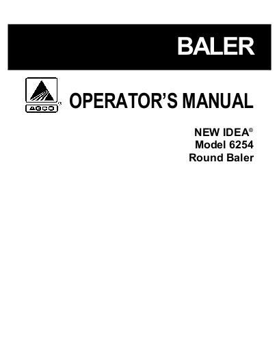 AGCO 6254 Round Baler Operator Manual 700721582D English 1 AGCO 6254 Round Baler Operator Manual 700721582D English