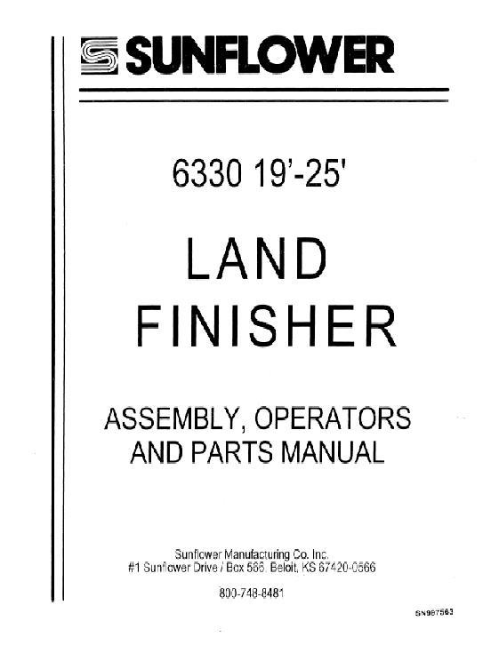 AGCO 6330 Land Finisher Operator Manual SN997563 English 1 AGCO 6330 Land Finisher Operator Manual SN997563 English
