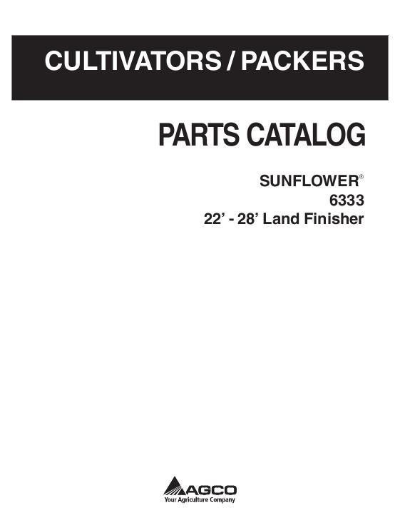AGCO 6333 Land Finisher (22 ft - 28 ft) Parts Book 79023686C English 1 AGCO 6333 Land Finisher (22 ft - 28 ft) Parts Book 79023686C English