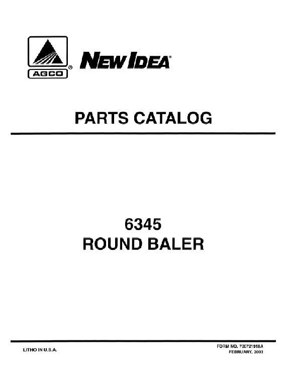 AGCO 6345 Round Baler Parts Book 700721918A English 1 AGCO 6345 Round Baler Parts Book 700721918A English