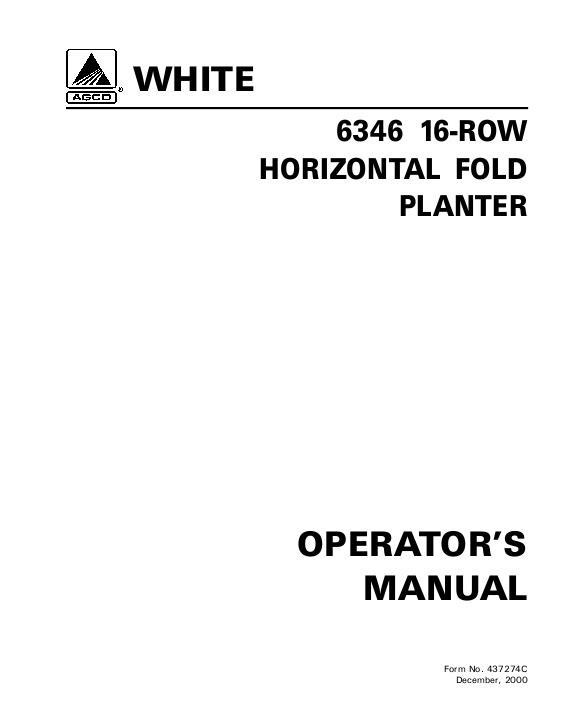 AGCO 6346 Planter Operator Manual 437274C English 1 AGCO 6346 Planter Operator Manual 437274C English