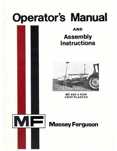 AGCO 640 Planter Operator Manual 1448524M1 English 1 AGCO 640 Planter Operator Manual 1448524M1 English
