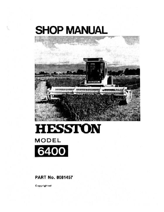 AGCO 6400 Windrower (eff sn 640) Service Manual 8081457 English