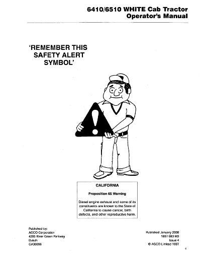 AGCO 6410 6510 Tractor (cab) Operator Manual 1857083M3 English 1 AGCO 6410 6510 Tractor (cab) Operator Manual 1857083M3 English