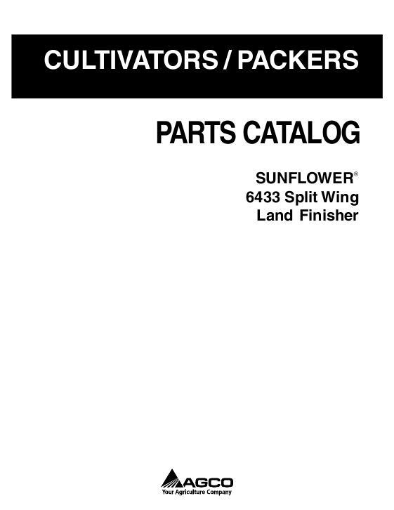 AGCO 6433 Land Finisher (split wing) Parts Book 79023693E English 1 AGCO 6433 Land Finisher (split wing) Parts Book 79023693E English
