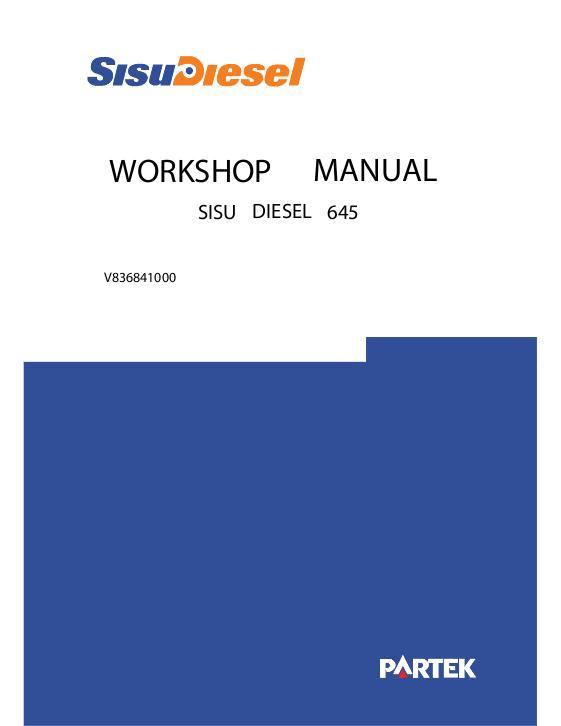 AGCO 645 Sisu (Valmet) Engine Service Manual V836841000 English