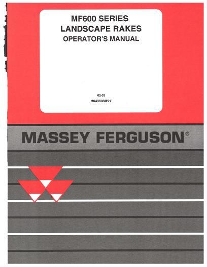 AGCO 650 660 670 680 Landscape Rake Operator Manual 3643686M91 English 1 AGCO 650 660 670 680 Landscape Rake Operator Manual 3643686M91 English