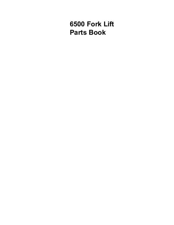 AGCO 6500 Forklift Parts Book 651349M94 English
