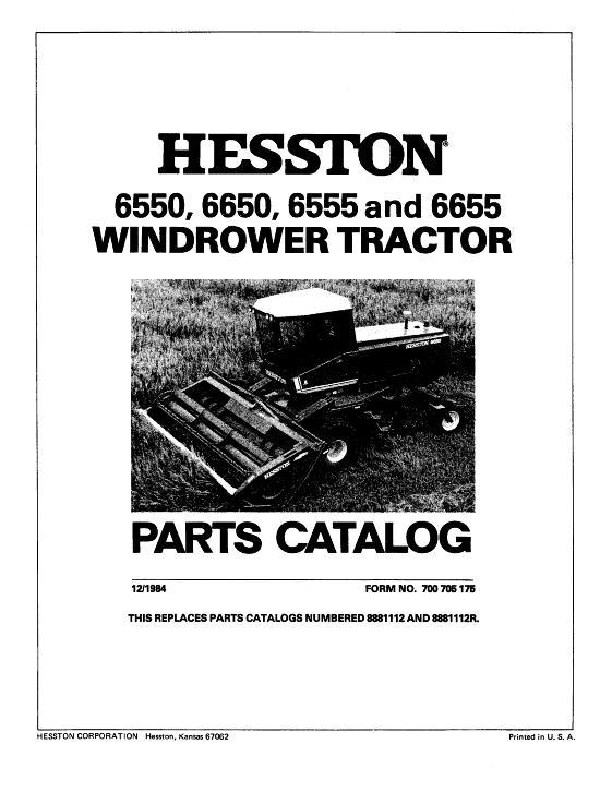 AGCO 6550 6555 6655 Windrower Parts Book 700705175 English 1 AGCO 6550 6555 6655 Windrower Parts Book 700705175 English