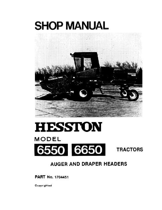 AGCO 6550 6650 SP Windrower (1980-81) Service Manual 1704451 English
