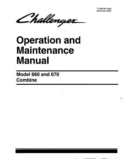AGCO 660 670 Combine (eff sn HNxx101, 2004) Operator Manual 71400746 English 1 AGCO 660 670 Combine (eff sn HNxx101, 2004) Operator Manual 71400746 English