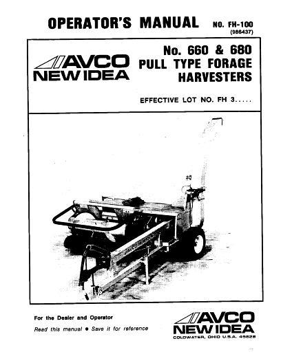 AGCO 660 680 Harvester (forage, pull type) Operator Manual 986437 English 1 AGCO 660 680 Harvester (forage, pull type) Operator Manual 986437 English