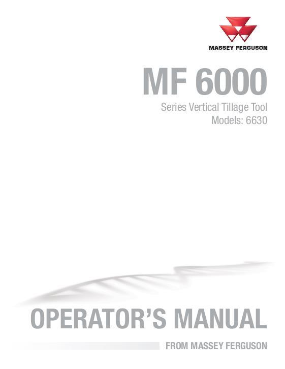 AGCO 6630 Vertical Tillage Tool Operator Manual 9971162MFJ English 1 AGCO 6630 Vertical Tillage Tool Operator Manual 9971162MFJ English