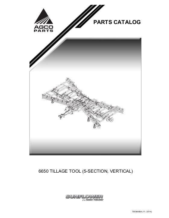 AGCO 6650 Vertical Tillage Tool (five section) Parts Book 79036808A English 1 AGCO 6650 Vertical Tillage Tool (five section) Parts Book 79036808A English