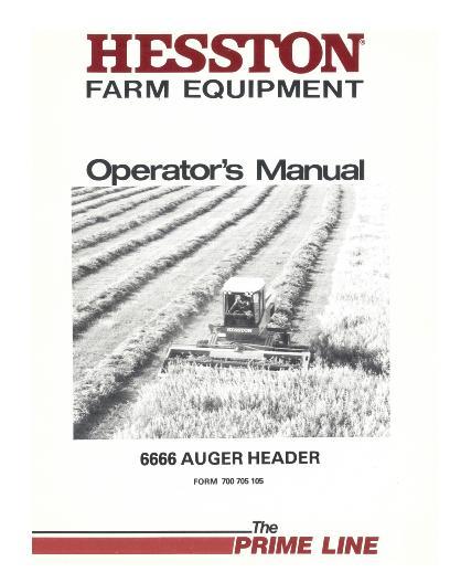 AGCO 6666 Auger Header Operator Manual 700705105 English