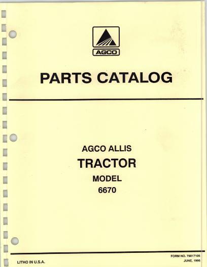AGCO 6670 Tractor Parts Book 79017105 English 1 AGCO 6670 Tractor Parts Book 79017105 English