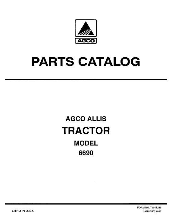 AGCO 6690 Tractor Parts Book 79017289 English 1 AGCO 6690 Tractor Parts Book 79017289 English