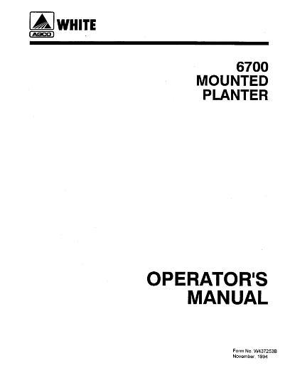 AGCO 6700 Series Planter (mounted) Operator Manual W437253B English 1 AGCO 6700 Series Planter (mounted) Operator Manual W437253B English