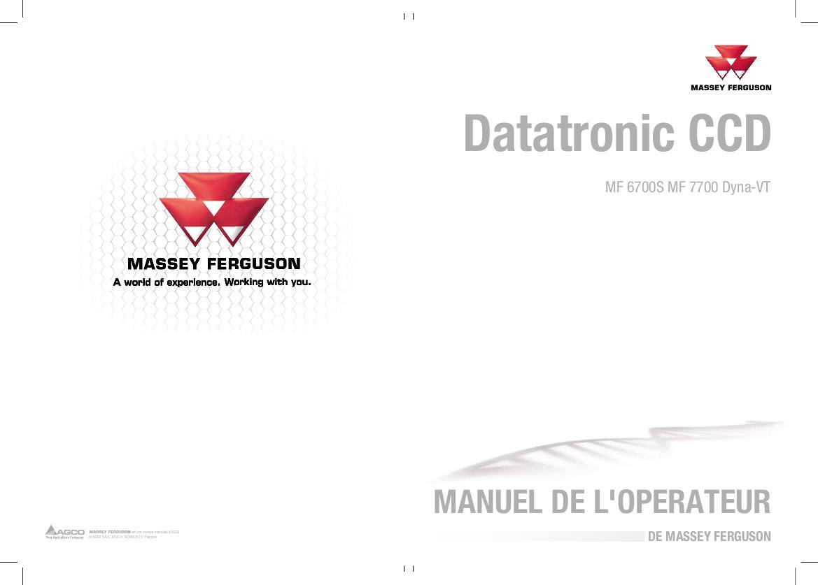 AGCO 6700S Series 7700 Series Datatronic CCD Display (Dyna-VT) Operator Manual ACW031573A English
