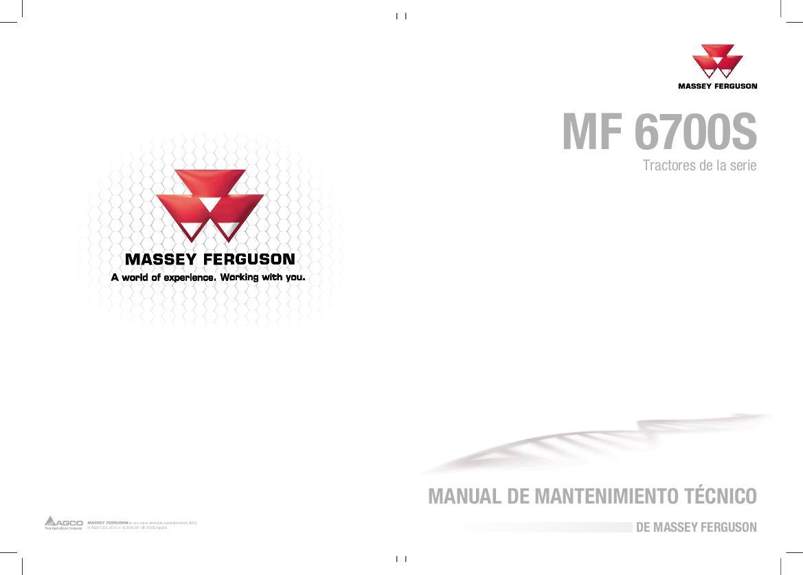AGCO 6700S series tractor (with Datatronic 5) Technician Service Book Service Manual ACT0043040 Spanish