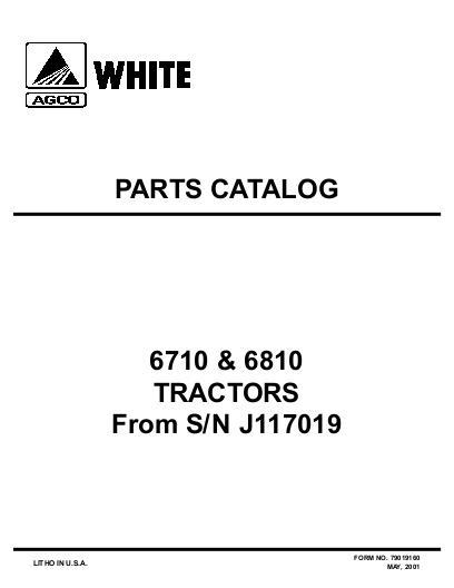 AGCO 6710 6810 Tractor (eff sn J117019) Parts Book 79019160 English 1 AGCO 6710 6810 Tractor (eff sn J117019) Parts Book 79019160 English