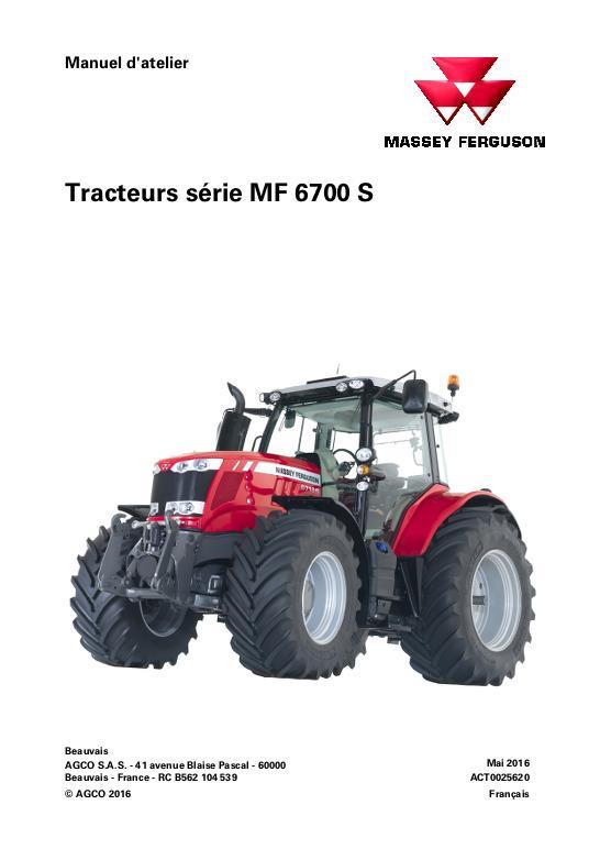 AGCO 6712S 6713S 6714S 6715S 6716S 6718S Tractor Service Manual ACT0025620 French