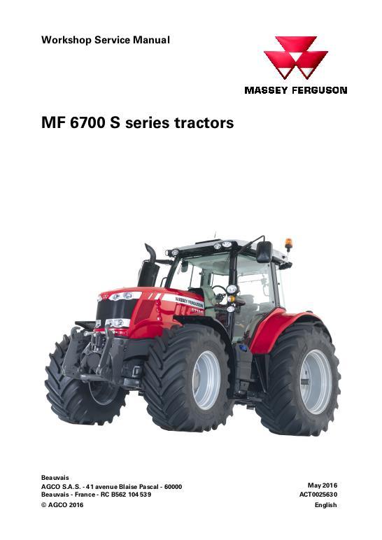 AGCO 6712S 6713S 6714S 6715S 6716S 6718S Tractor Service Manual ACT0025630 English