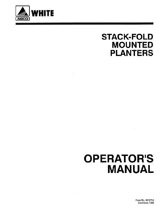 AGCO 6772 6788 Planter (stack-bar) Operator Manual 437277A English 1 AGCO 6772 6788 Planter (stack-bar) Operator Manual 437277A English