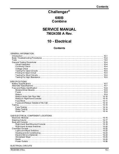 AGCO 680B Combine (2007-08) Vol 2 of 2 (packet) Service Manual 79024358A English