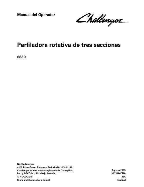 AGCO 6830 Rotary Land Finisher Operator Manual 9971484CHA Spanish 1 AGCO 6830 Rotary Land Finisher Operator Manual 9971484CHA Spanish
