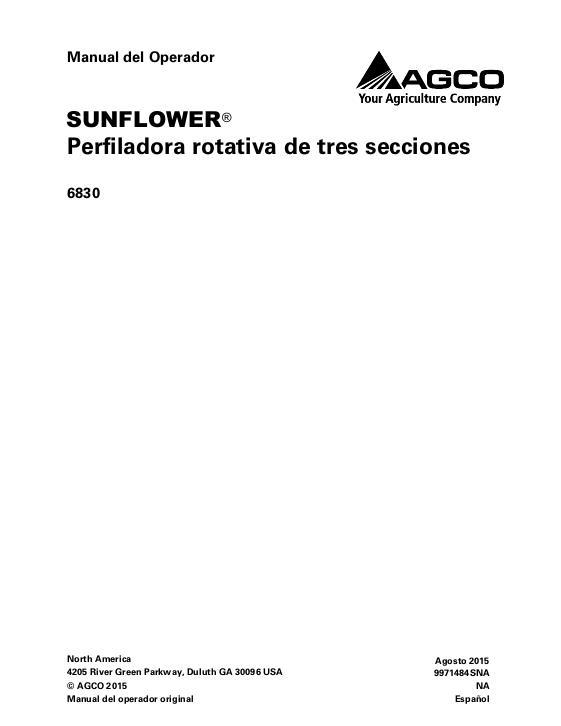 AGCO 6830 Rotary Land Finisher Operator Manual 9971484SNA Spanish 1 AGCO 6830 Rotary Land Finisher Operator Manual 9971484SNA Spanish