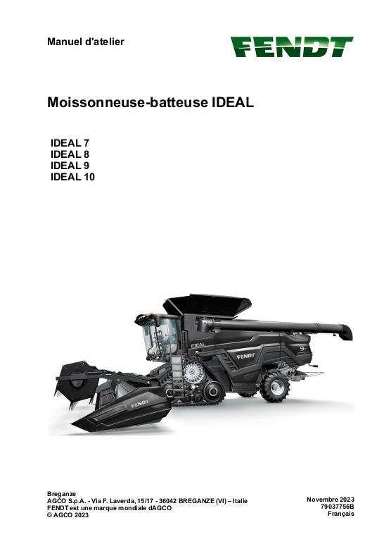 AGCO 7 8 9 10 IDEAL Combine (Model Year 2023 2024) (packet) Service Manual 79037756B French