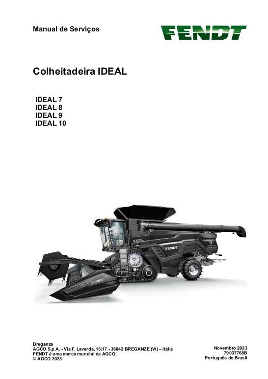 AGCO 7 8 9 10 IDEAL Combine (Model Year 2023 2024) (packet) Service Manual 79037768B Portuguese