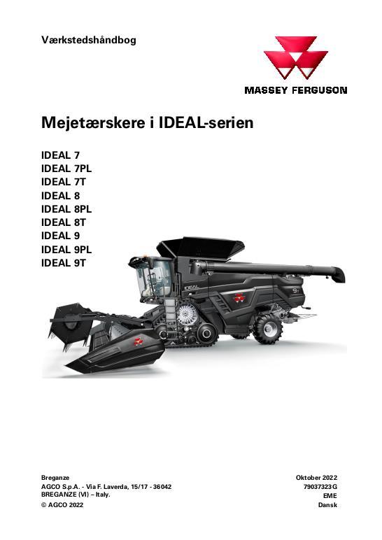 AGCO 7 8 9 IDEAL Combine (2018, 2019, 2020) (packet) Service Manual 79037323G Danish